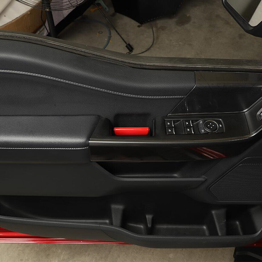 4P Car Inner Door Handle Trim Strips For F150 2021-2023 Accessories Red ABS v