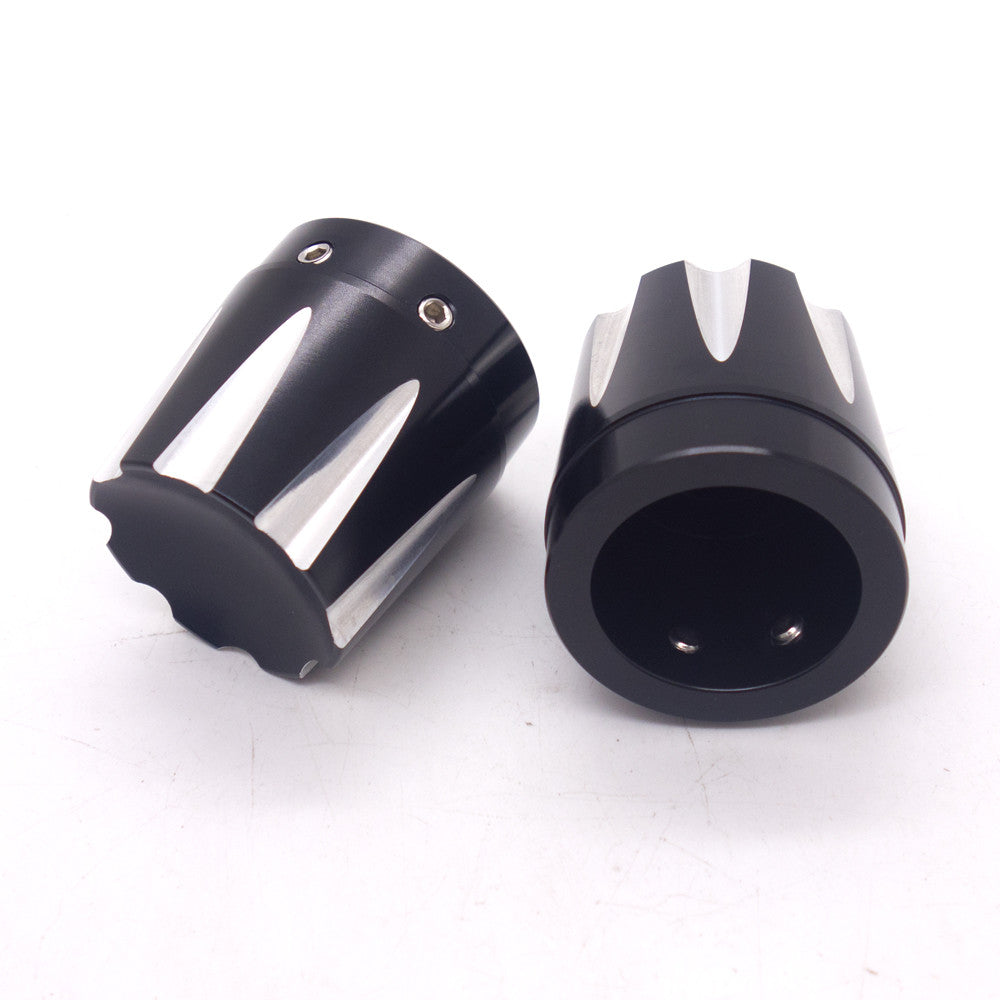 Black Edge Cut Front Axle Cap Nut Cover for Harley Dyna Road Glide King FLHT Q