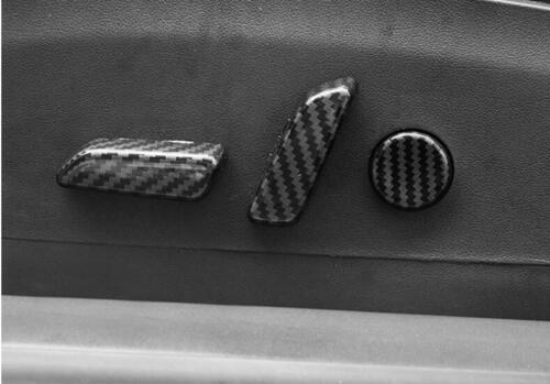 for Tesla Model 3 2017-2023 Carbon Fiber for Seat Adjust Handle Button Cover Trim 6x