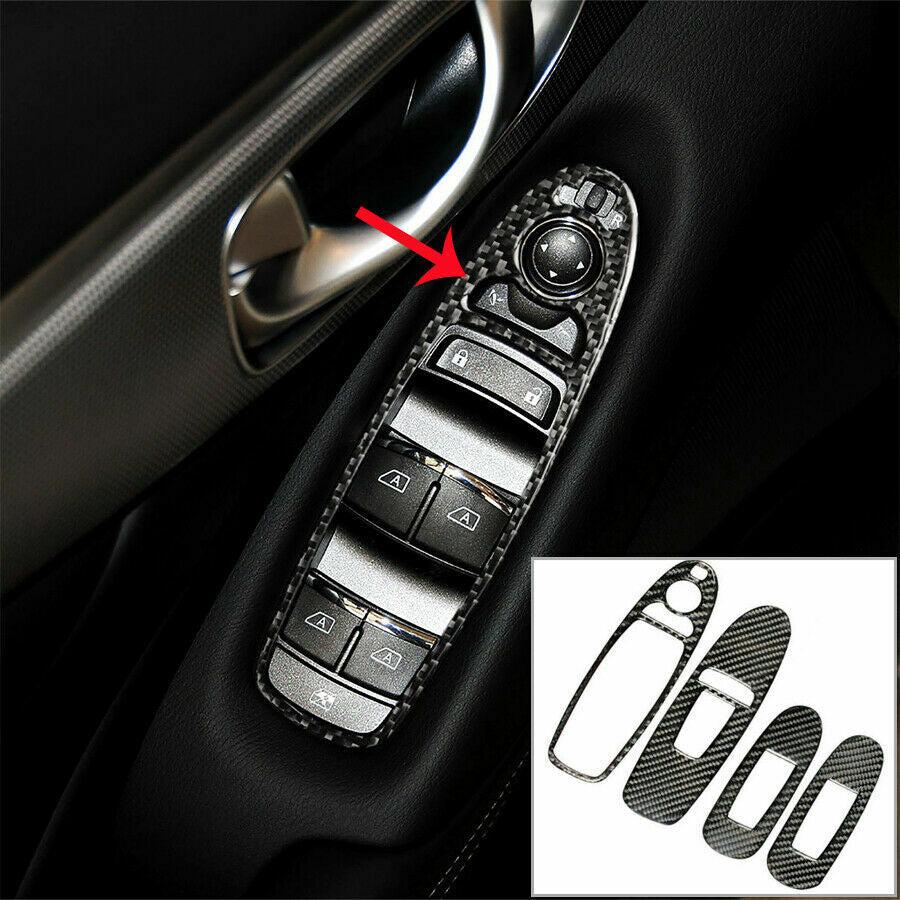 Carbon fiber interior window lift button cover trim suitable for Infiniti Q50 2014-19