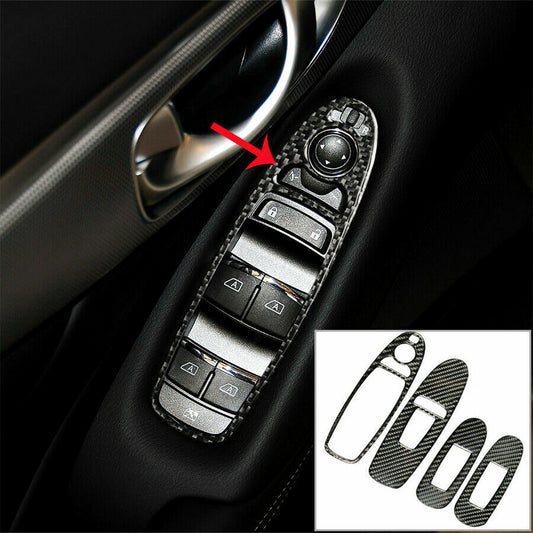 Carbon fiber interior window lift button cover trim suitable for Infiniti Q50 2014-19