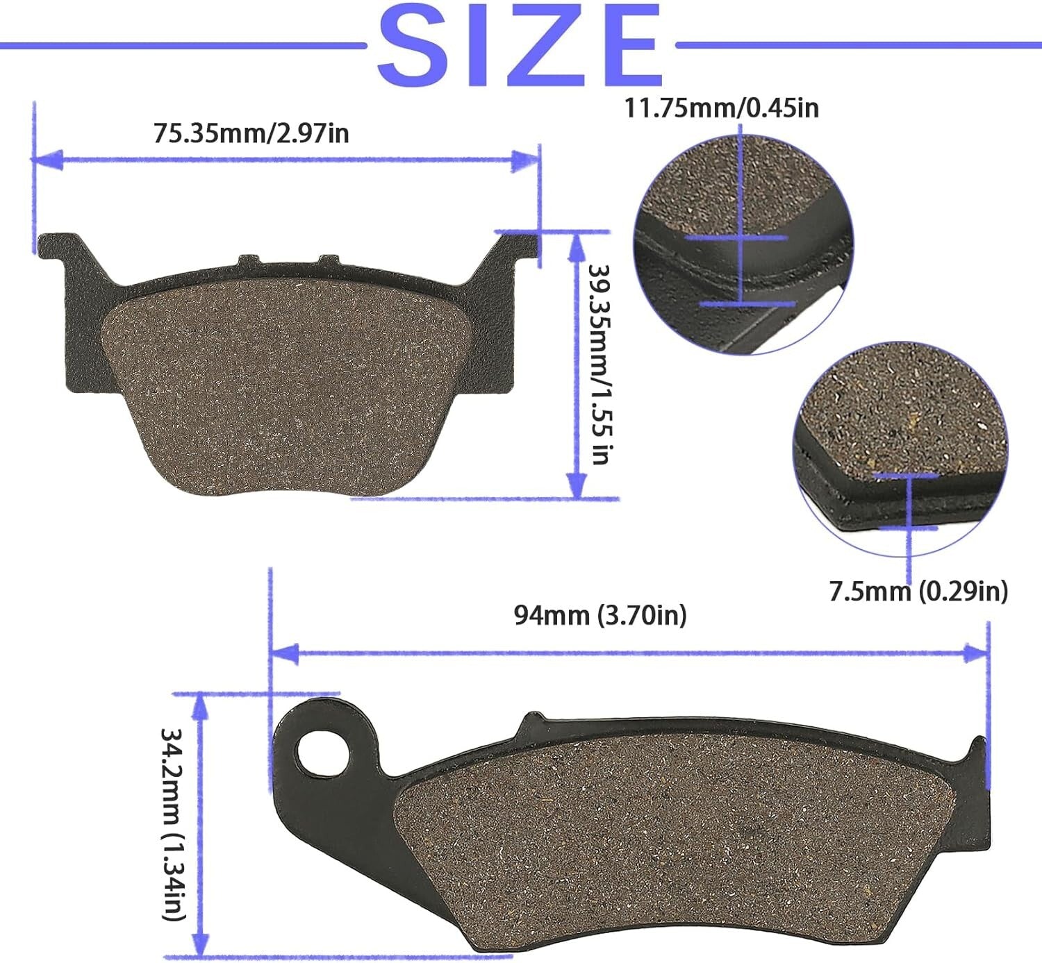 Front and Rear Brake Pads for HONDA TRX450R TRX 450R TRX 450 R