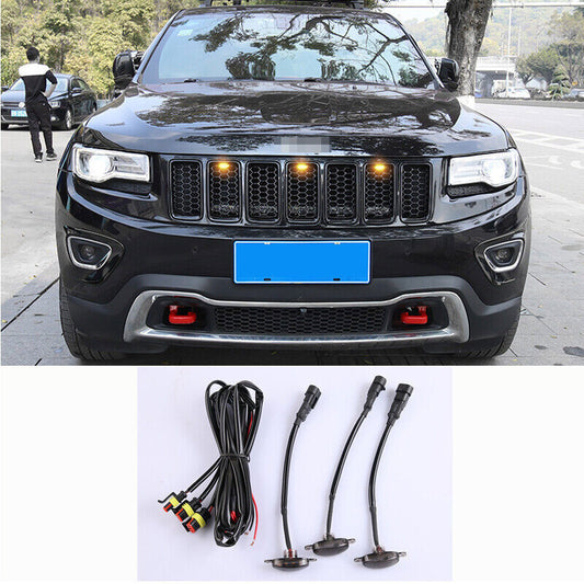 for Jeep Grand Cherokee 14-21 Front Grille smoke LED Light Style DRL Lamp