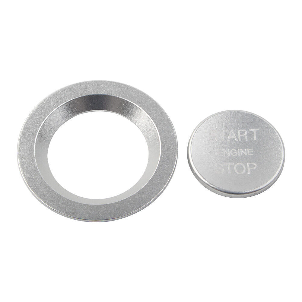 for Land Rover for Jaguar Ignition Silver Keyless Engine Push Start Button w/ Ring