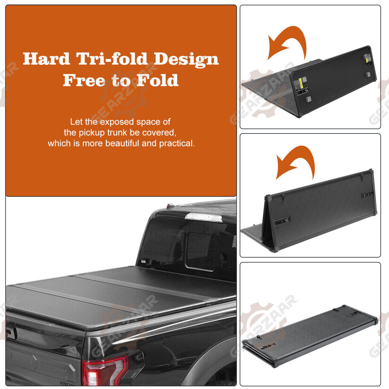 Hard Truck Tonneau Cover For 2019-2023 2024 for Ford Ranger 5FT Short Bed TRI-Fold S