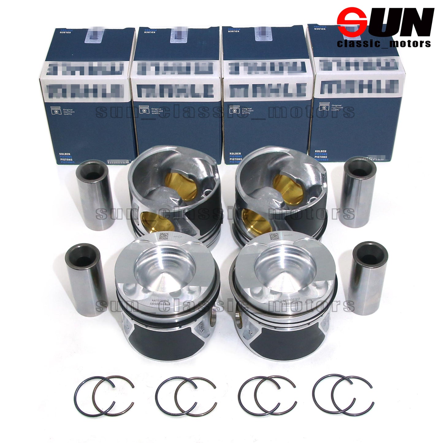 4-Piece Piston Kit STD for W205 C220 W204 CDI Sprinter Vito OM651 2.1L
