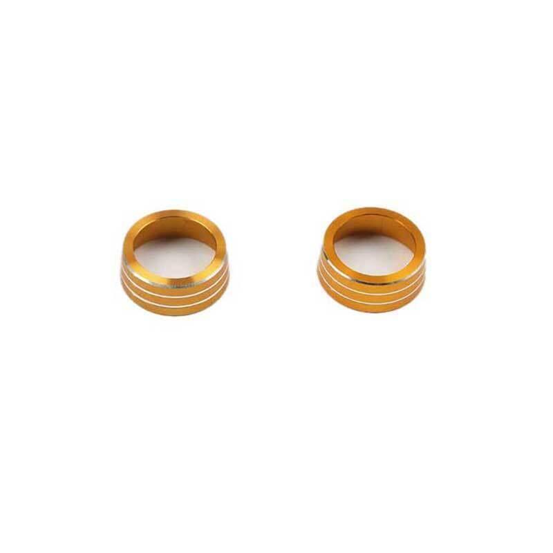 Middle Console AC Knob Cover Trim 2PCS for Ford Focus 2015-2018 Yellow Aluminum
