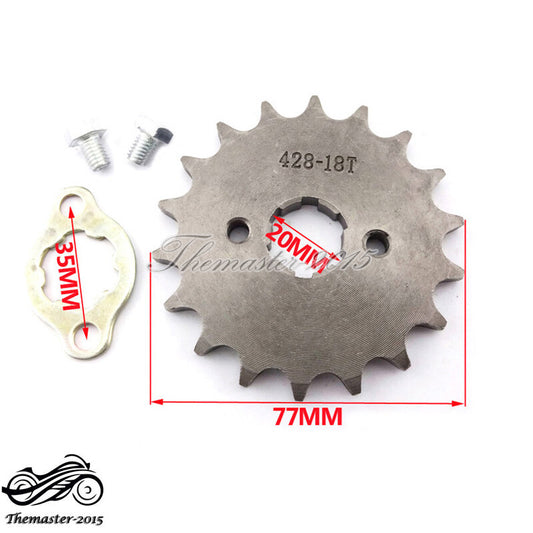 428 18T 20mm Front Sprocket For Taotao Roketa ATV for Lifan YX SSR YCF Dirt Pit Bike Q