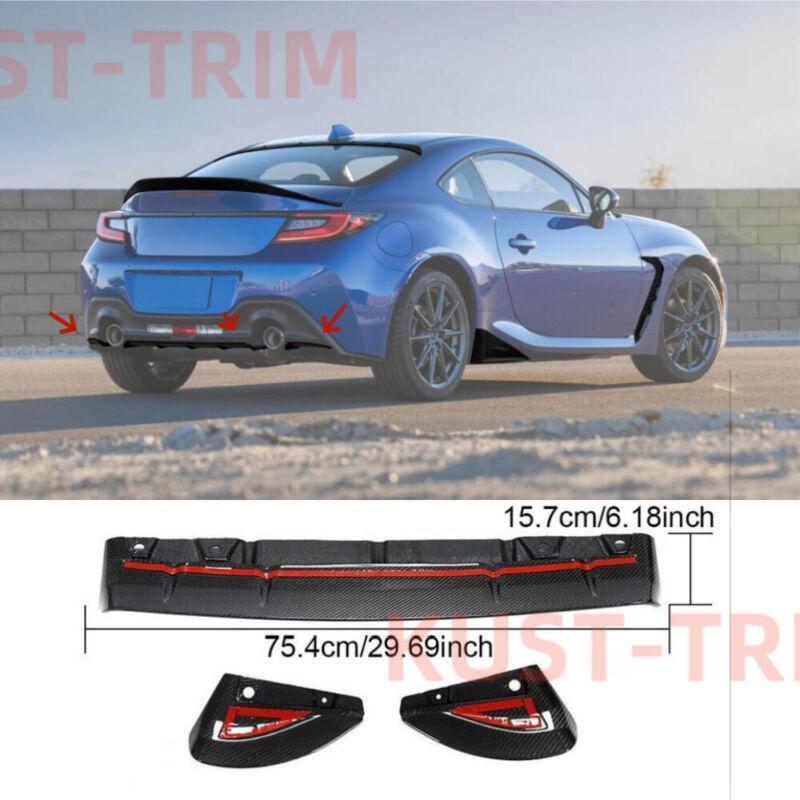 NEW for SUBARU BRZ for TOYOTA GR86 22-23 Carbon Fiber Rear Bumper Diffuser Lip cover Q