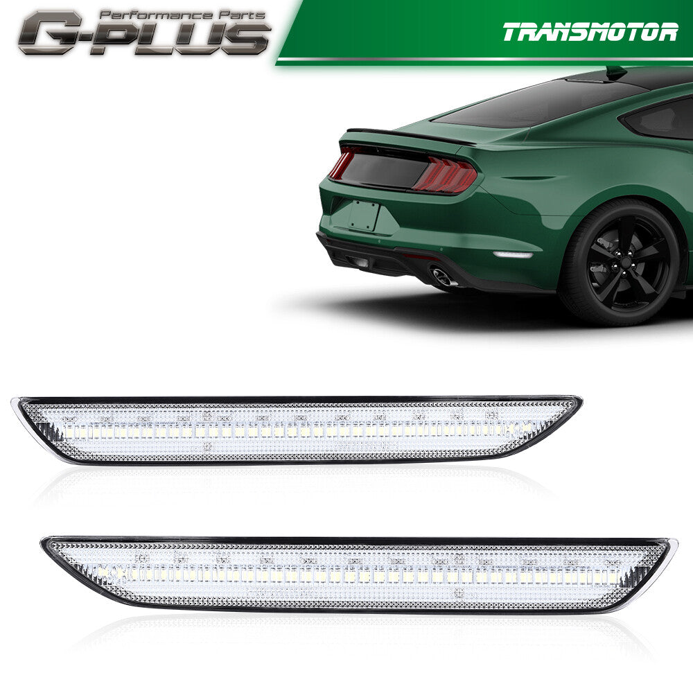 Fits 2015 - 2022 for Mustang LED Rear Side Marker Lights Clear Left + Right - v