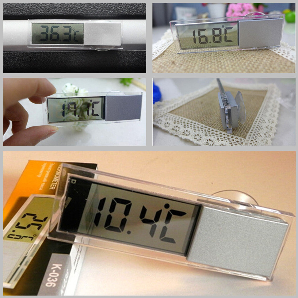 Car Windshield Transparent Thermometer ¨H Fahrenheit ¡æ Celsius Temp Gauge Sucker