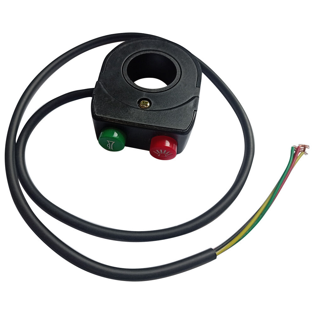 12V Motorcycle Handlebar Horn Switch HeadLight Switch On-Off Button Black 7/8 Q