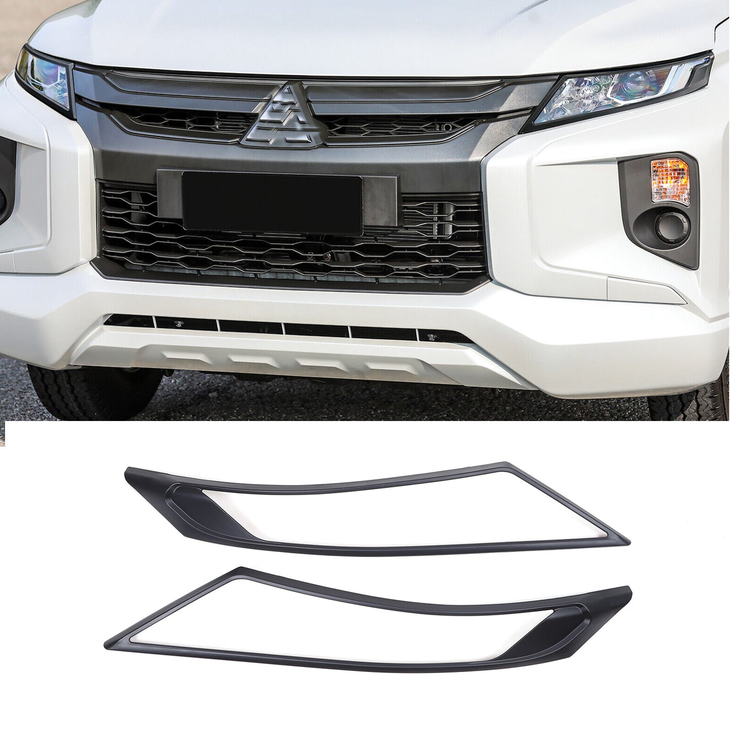 Matte black headlight cover for L200 Triton MR 2019 - 2023 n