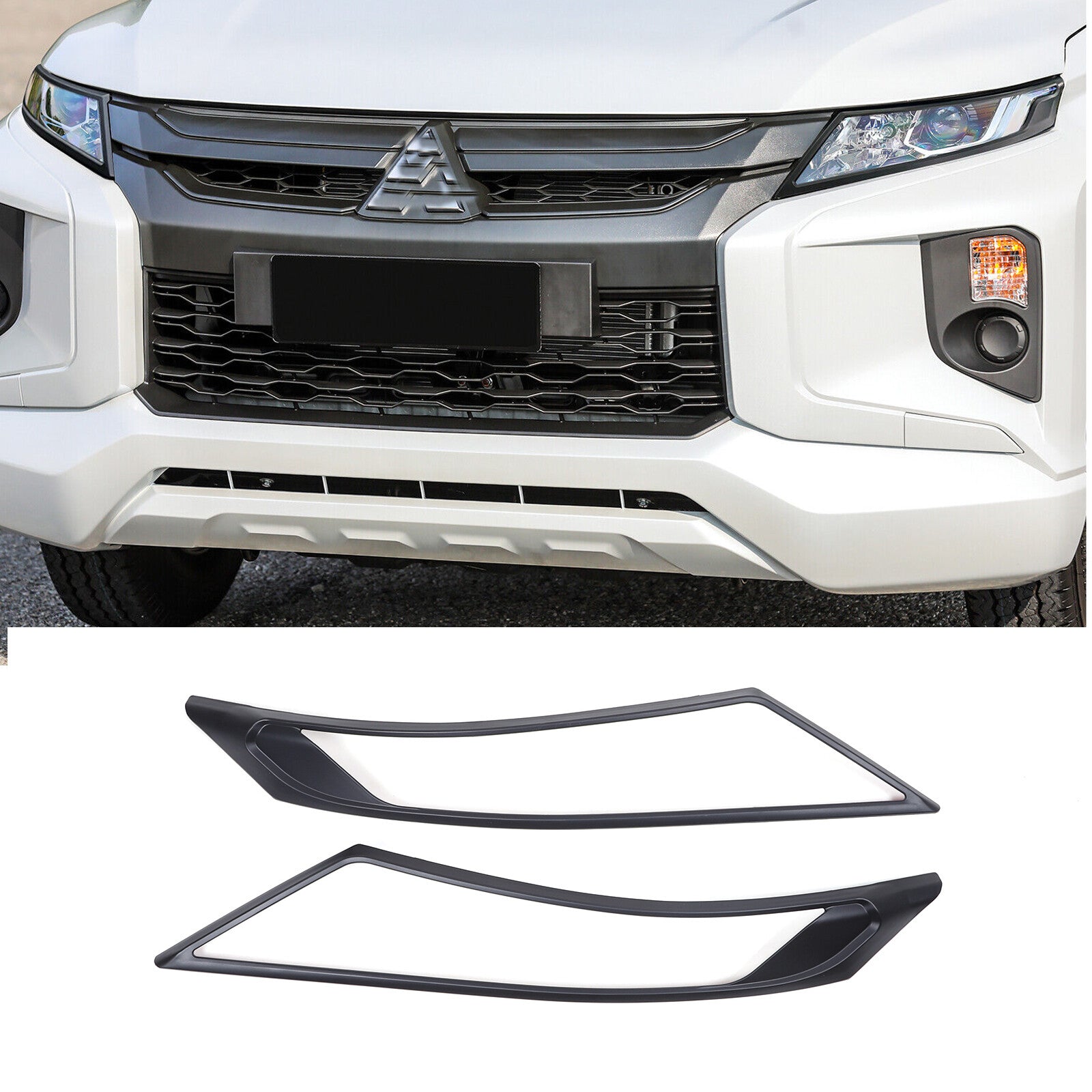 Matte black headlight cover for L200 Triton MR 2019 - 2023 n