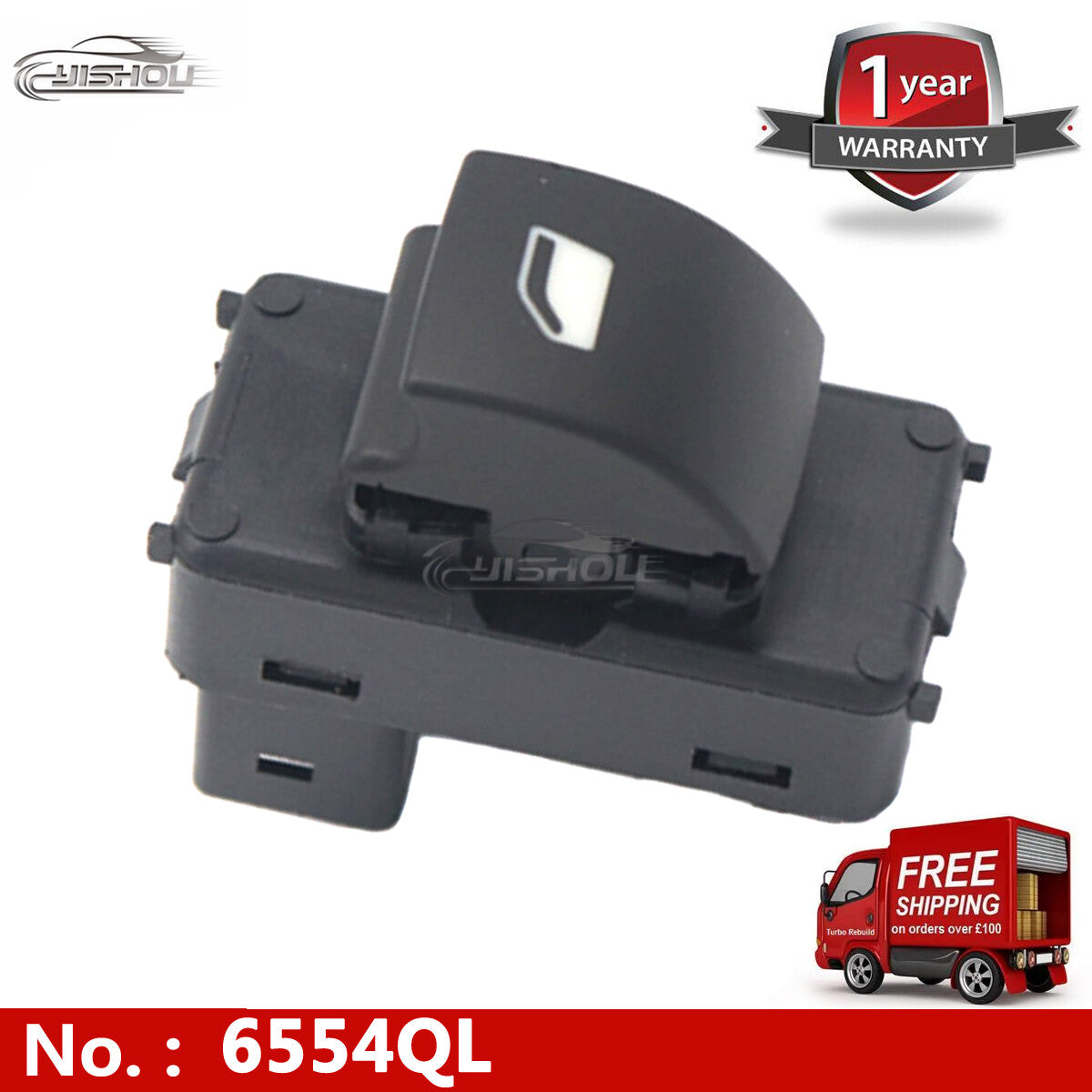 6554.QL 6490.HQ Passenger-side power window switch suitable for Citro?n C4 and for Peugeot 207
