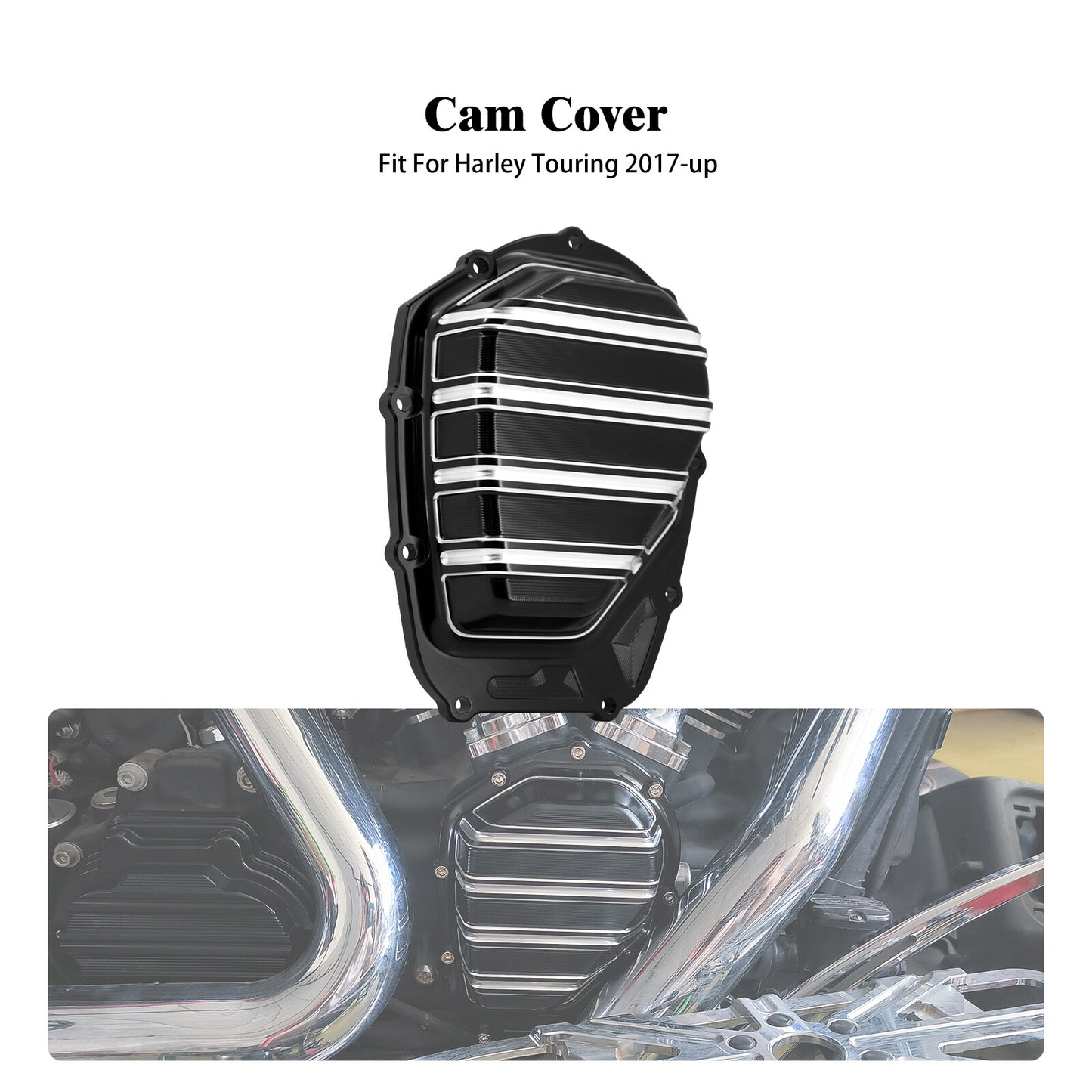 Aluminum Side Cam Engine Cover for Harley Touring Road Electra Glide 2017-2023