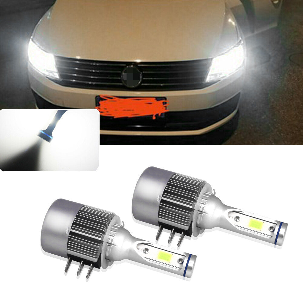 2-piece set of white H15 LED bulbs DRL and high beam headlights suitable for the 2012-2017 for Tiguan - v