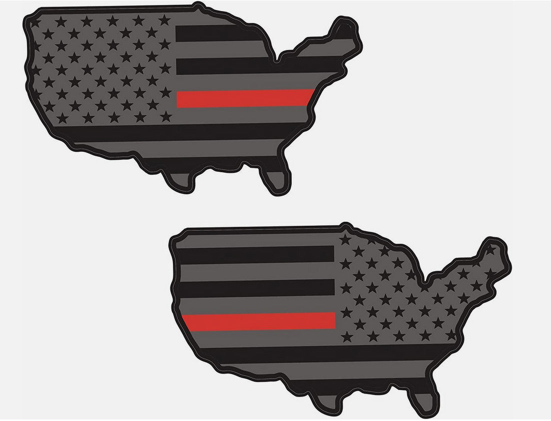Car side fender rear badge sticker black and red magnet American flag map for Jimsy