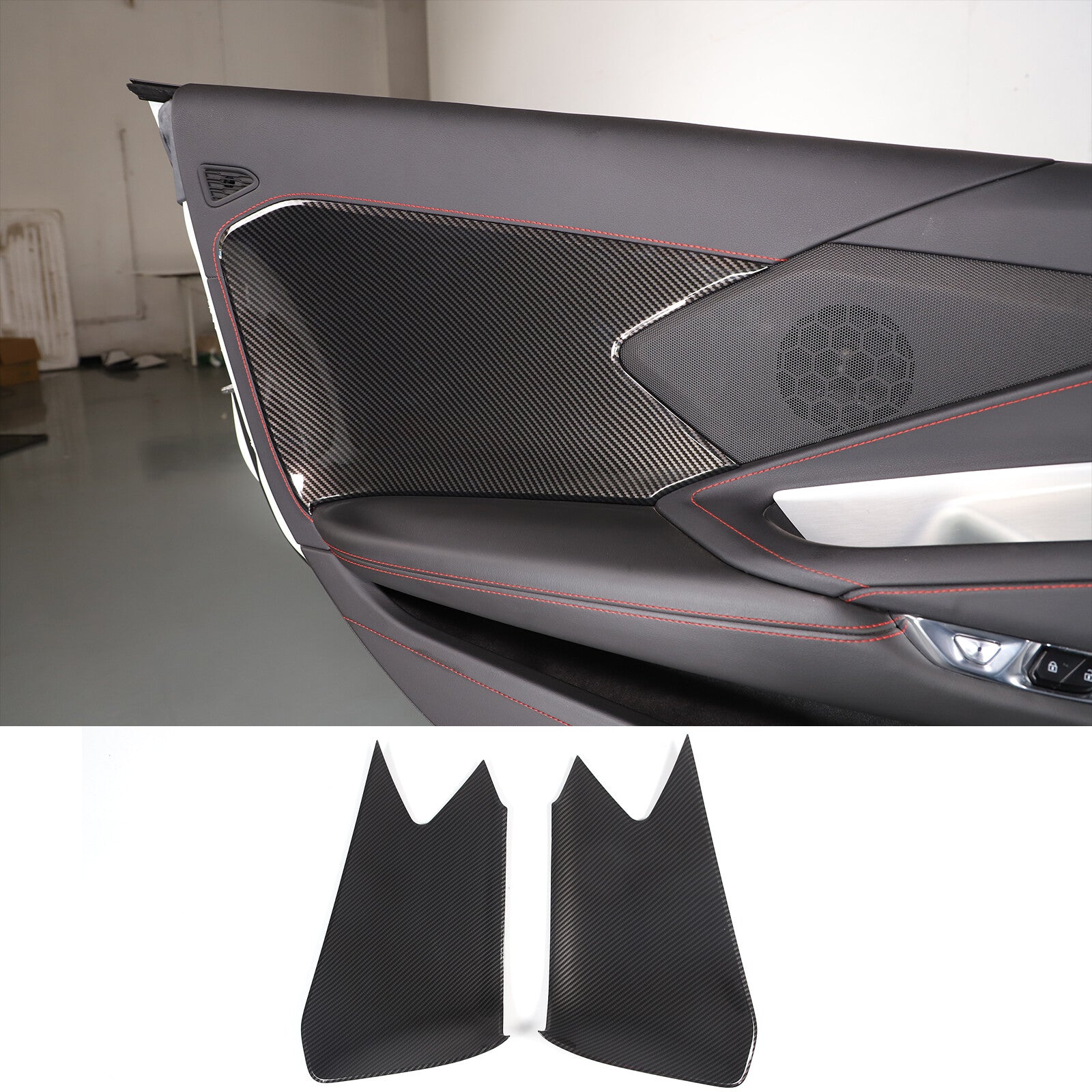Carbon fiber interior door handle cover decorative frame suitable for Supra 2019-2022- v