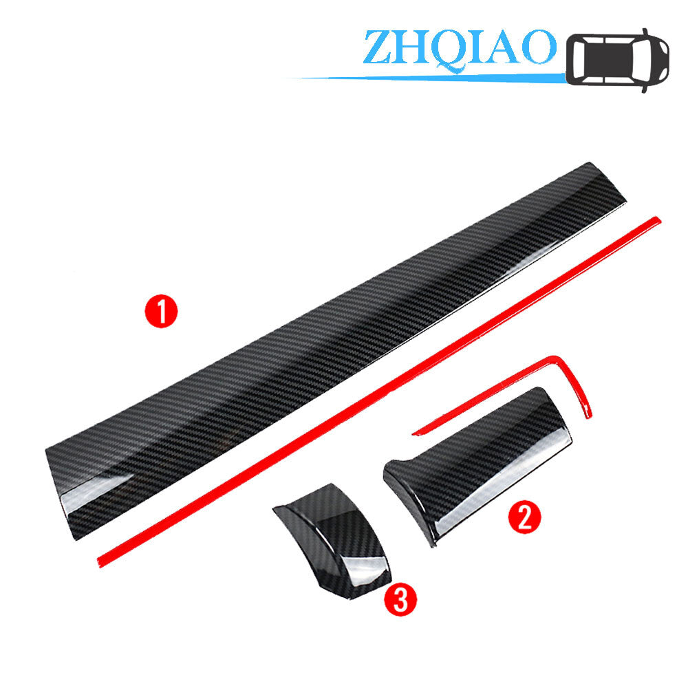 Red Carbon Fiber Central Console Dashboard Strips Fit for Honda for Civic 10th 2016-20