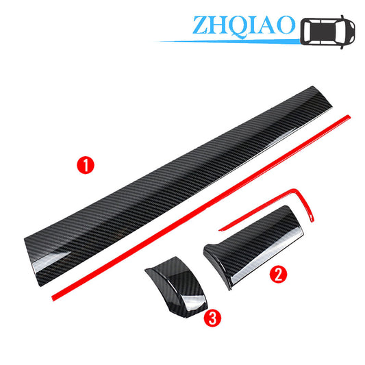 Red Carbon Fiber Central Console Dashboard Strips Fit for Honda for Civic 10th 2016-20