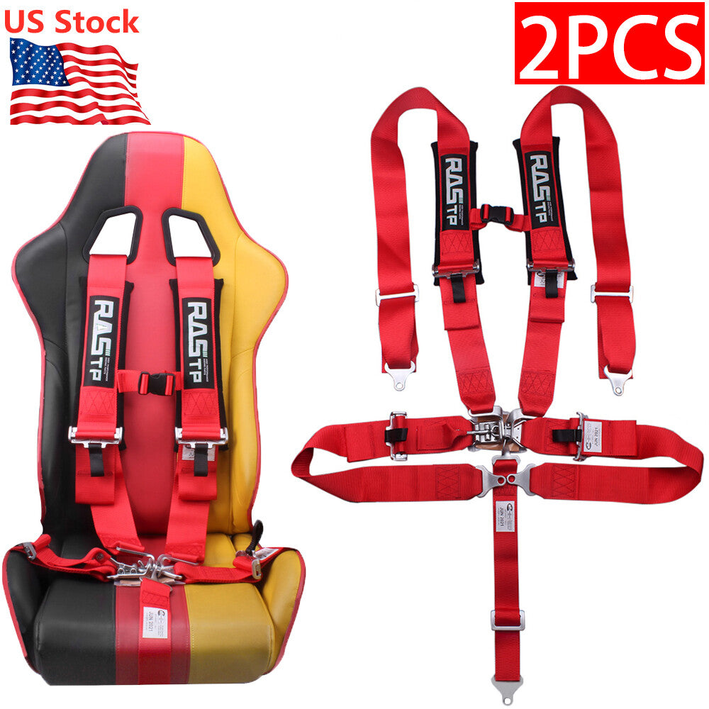 Pair 5 Point Racing Harness for Seat Belt Quick Release 3 Padding ATV UTV Q