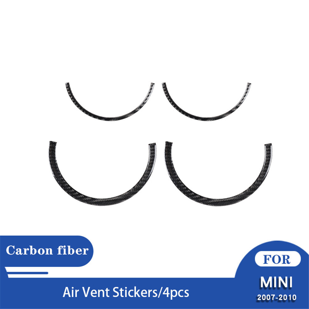 4X Carbon Fiber Inner Breather Ring Trim for Mini Cooper 2007-2010