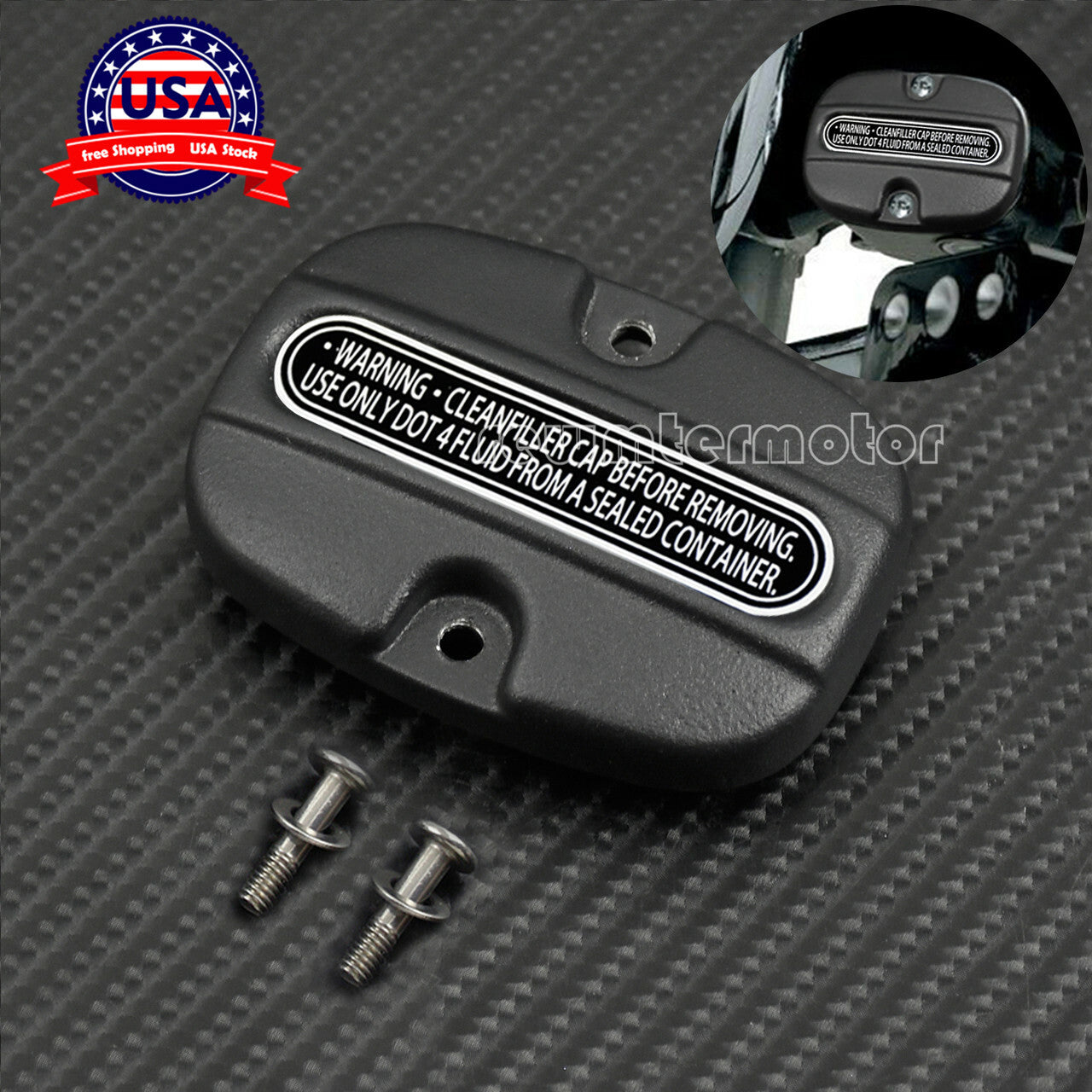 Matte Rear Brake Master Cylinder Cover Fit for Harley Touring Road Glide 2008-19