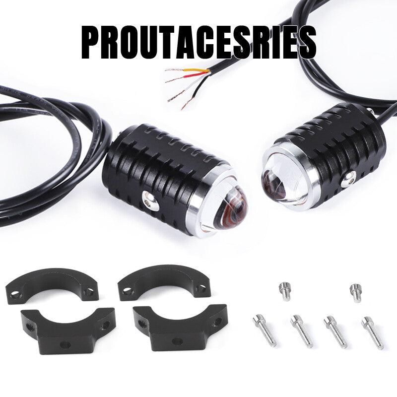 2x LED YellowWhite Spot Light Motorcycle Headlight Bulb Fog Lamp with Bracket