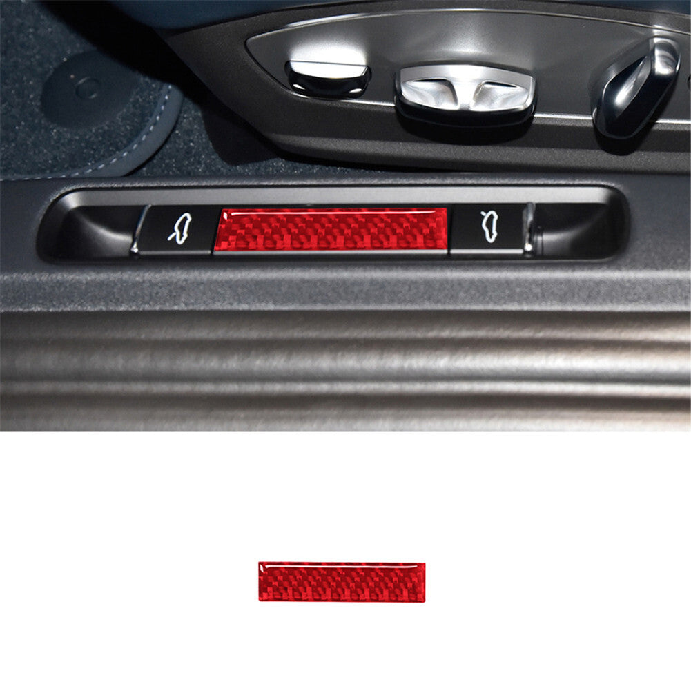 Red Carbon Fiber Rear Trunk Control Switch Cover Trim for Porsche 718 2016-2022