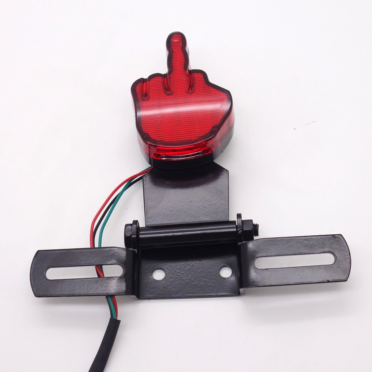Middle Finger LED Rear License Brake Tail Light Lamp for Harley Bobber Chopper Q