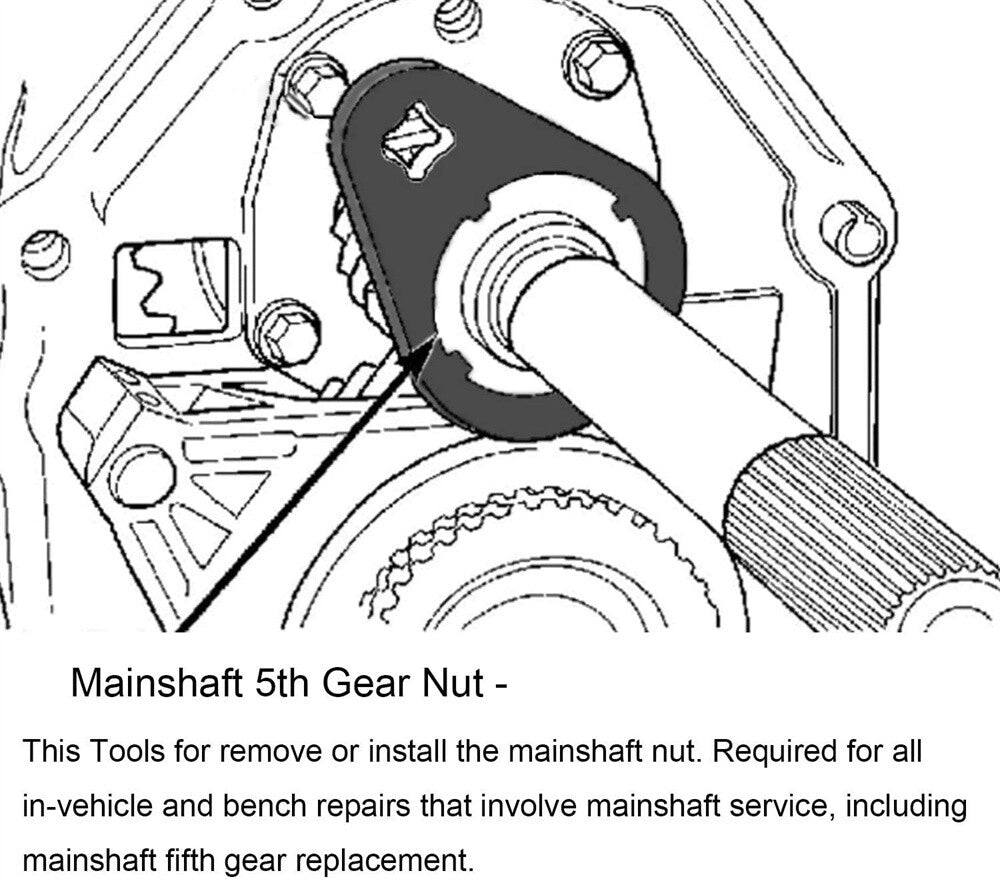 1x Manual Transmission 1/2 Drive Mainshaft 5th Gear Nut Wrench for Dodge NV4500 Q