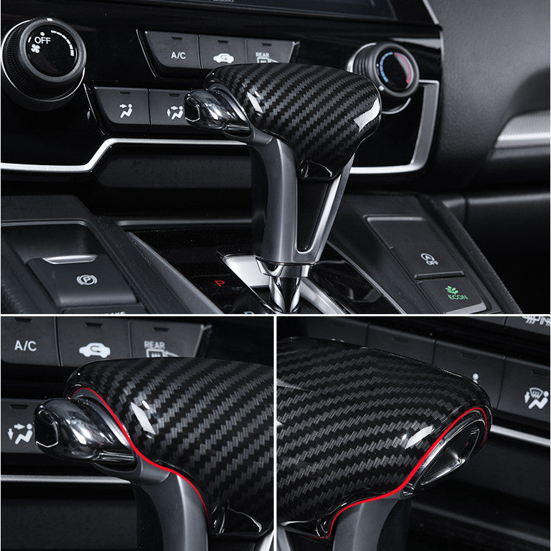 Carbon fiber look Gear Shift Knob Cover Trim for Honda CRV CR-V 2017-2021 v