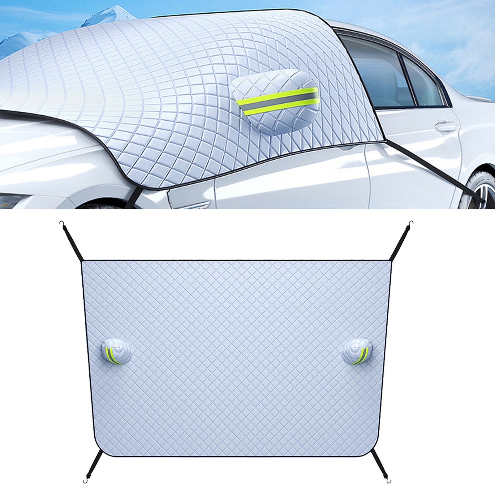 Car Windshield Ice Snow Cover Sturdy Windshield Side Mirror Snow Sunshade Cover Q