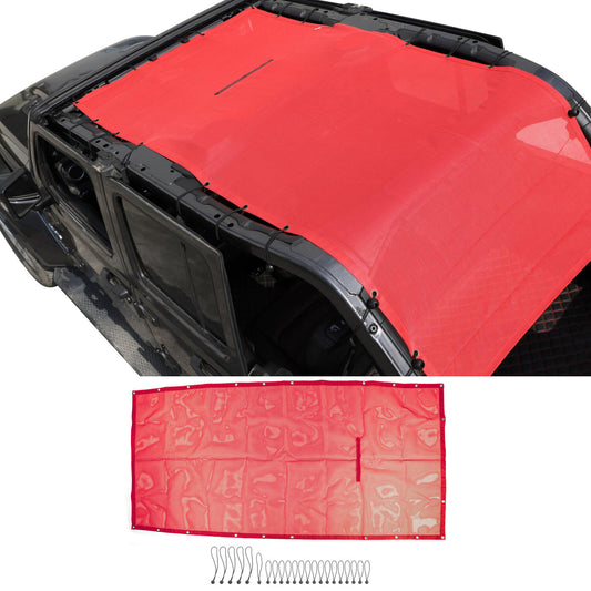 Sun Shade for Jeep for Wrangler JL 4 Door 2018-2023 Red Mesh Screen Cover Rubicon Q