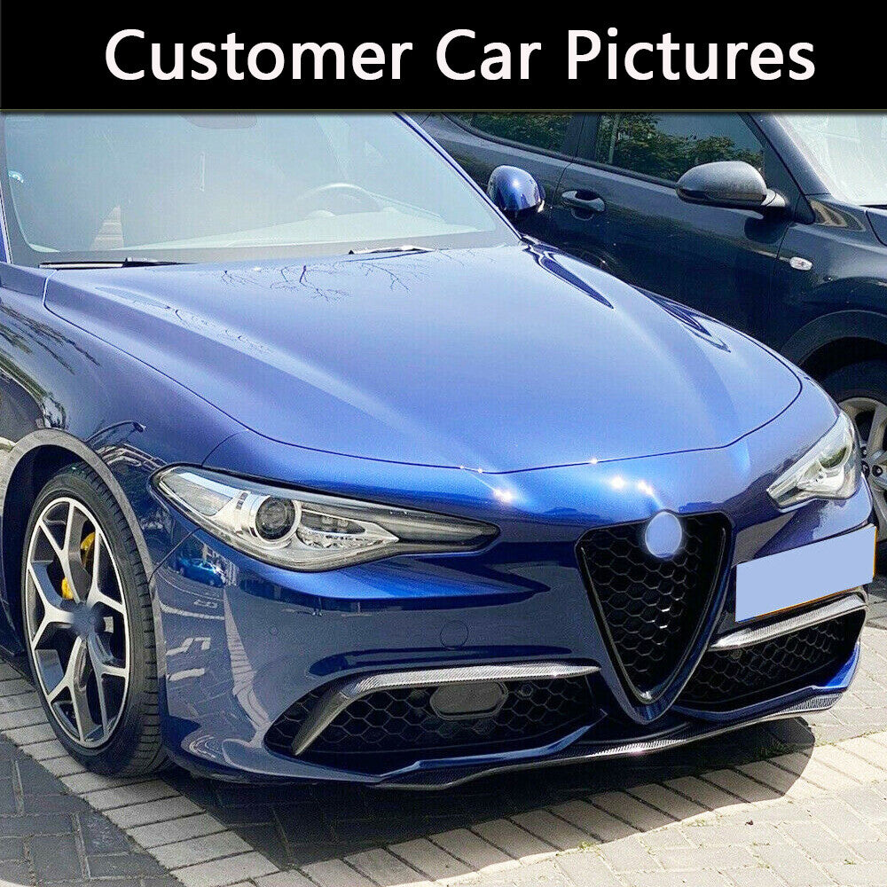 Carbon Fiber Front Fog Light Fins Cover Trim Fits for Alfa Romeo Giulia Sport 2015+