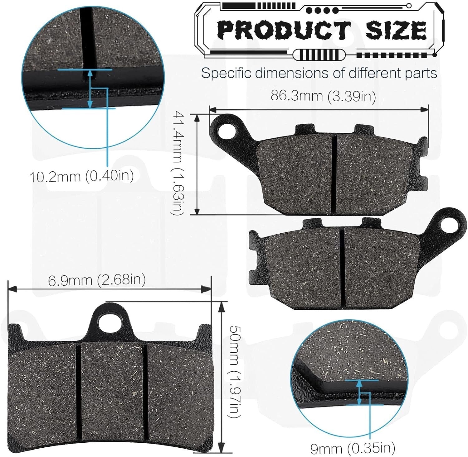 Brake Pads for Yamaha FZ1 FZ8 YZF R6 R1 FZ1 MT07 MT09 FZ07 FZ09 FZ8 YRZR7 XSR09
