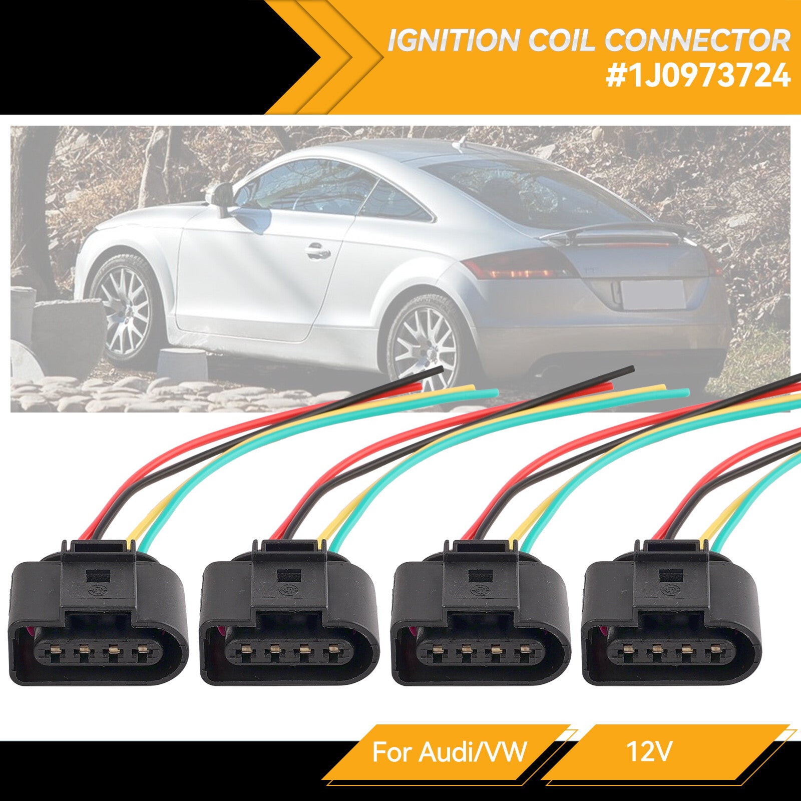 4 Ignition Coil Wire Harness Connector Plug for VW MK5 MK6 GTI for Jetta Rabbit for Golf