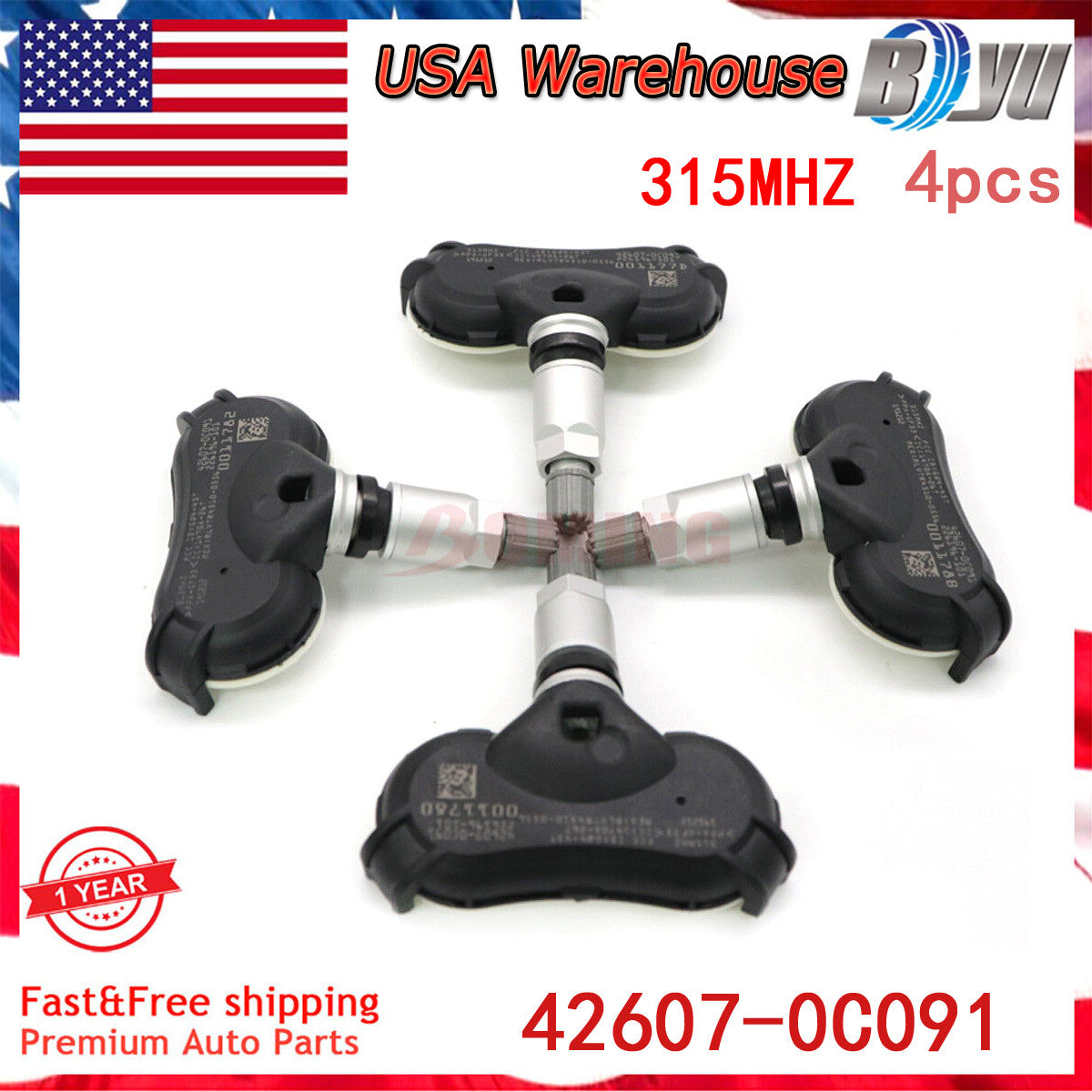 4PCS 42607-0C091 NEW TIRE PRESSURE SENSOR TPMS for Toyota Tundra Sequoia 2018-20