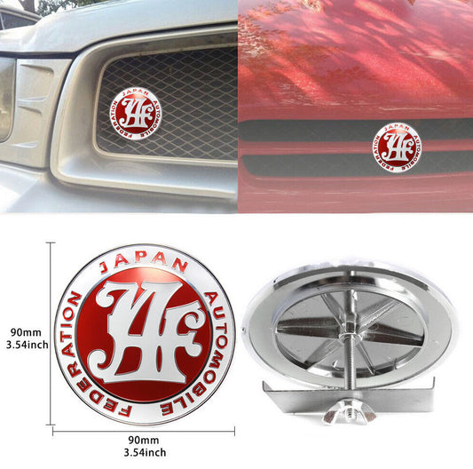 The red badge on the front of the car grille belongs to the Japan Automobile Federation and is applicable to for Lexus .