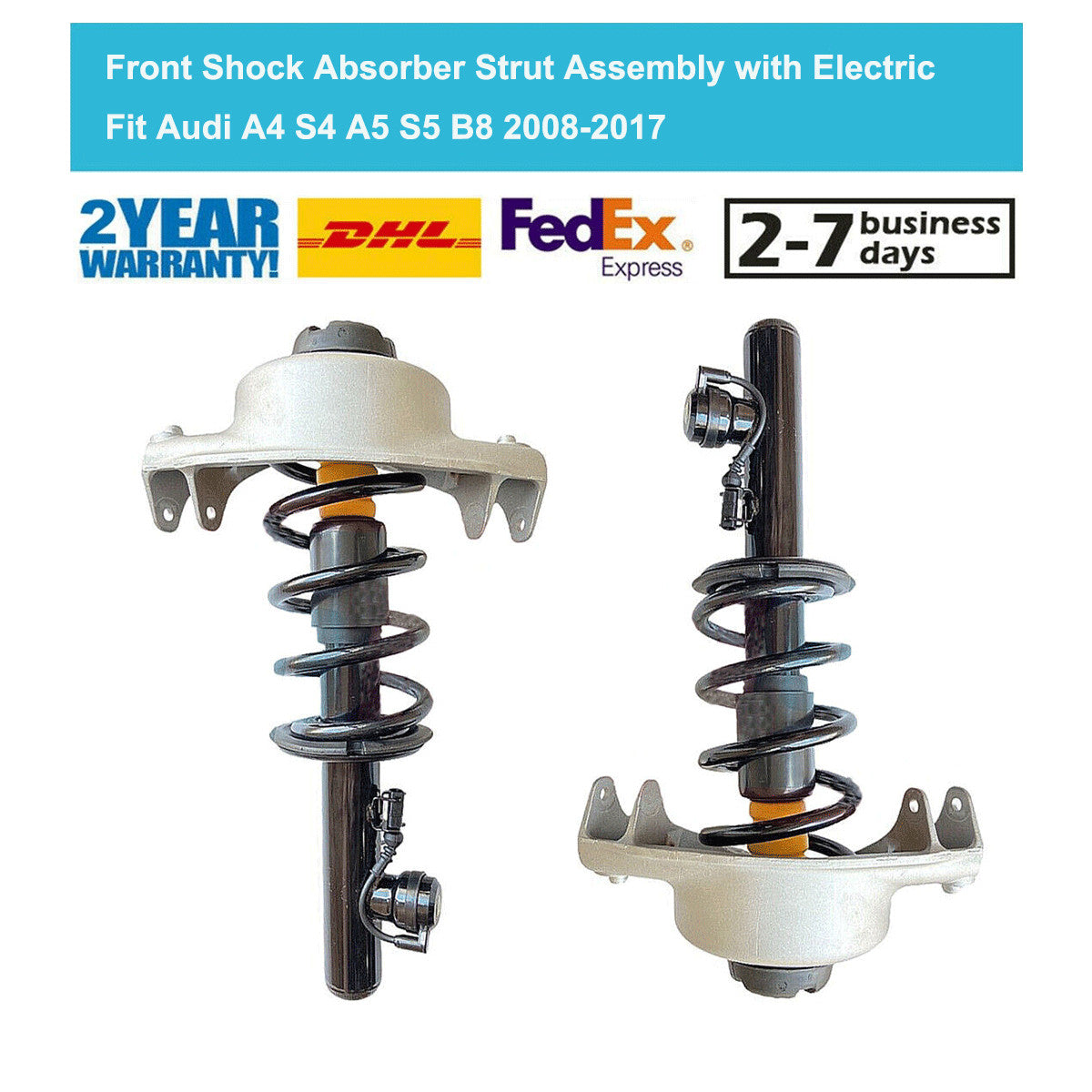 2PCS Front Shock Coil Spring Struts w/Electric Fit for Audi A4 S4 A5 S5 2009-2016