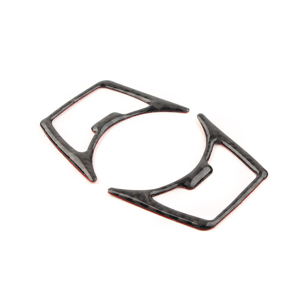 Carbon Fiber Headlight Lamp Switch Cover Frame Trim Fit for Ford for Mustang 2015-2019