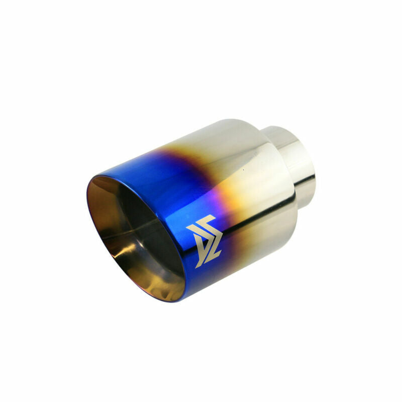 Piece Blue Universal 2.5'' inlet 4'' outlet Exhaust End Tips Muffler Tips Slant