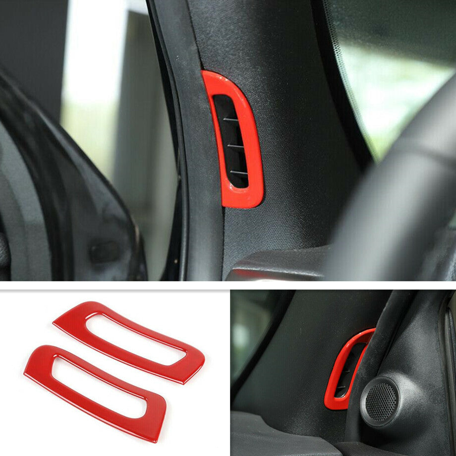 For 2011-2021 for Jeep Grand Cherokee Red Front A-Pillar Air Vent Frame Trim Covers v