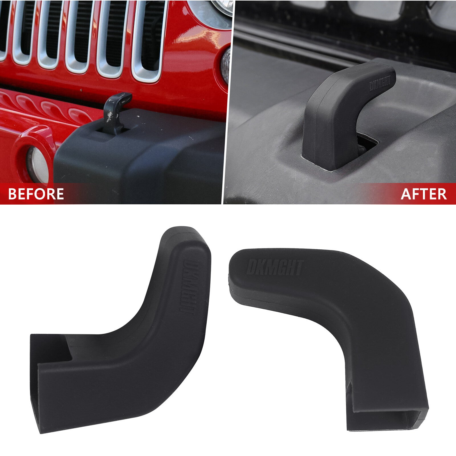Black Bumper Tow Hook Covers (Upgrade) for 07-23 for Jeep for Wrangler JK/JL Gladiator Q