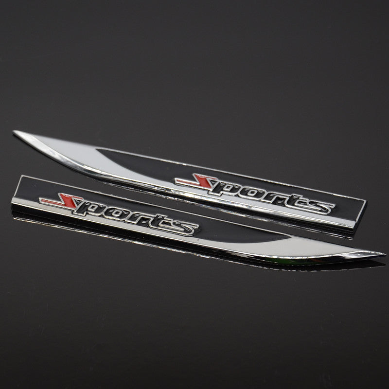 Car Metal Fender Sports Emblem 5.90.7in Badge Decal Racing Dagger Sticker