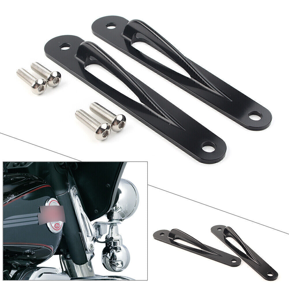 Black Tie-Down Brackets Teardrop Fit for Harley Touring Ultra Limited FLHTK Q