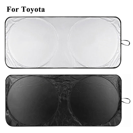 Foldable sunshade cover for Tacoma car windshields - UV reflective material n