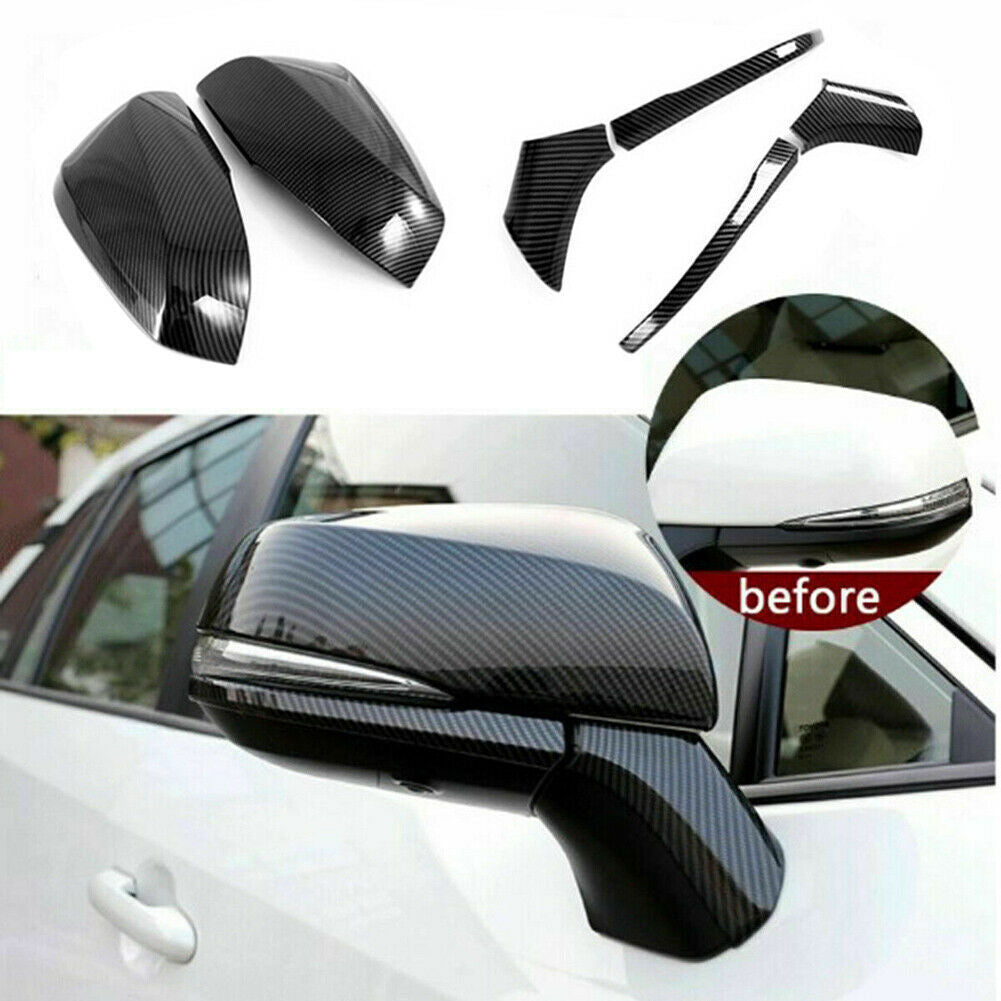 For RAV4 ABS Carbon Side Rearview Mirror Cover Trim cap set 2022-2023 n