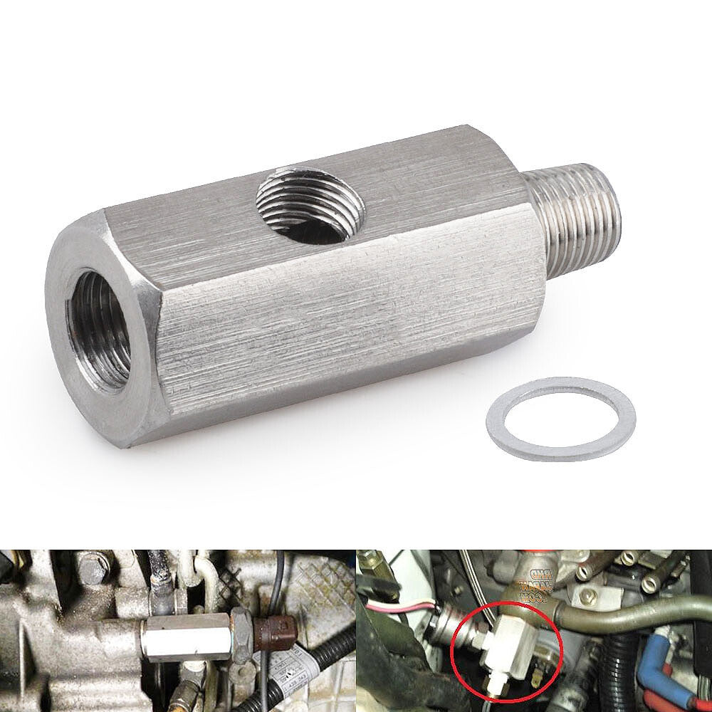 Oil Pressure Sensor Tee To NPT Turbo Supply Feed Line Gauge Adapter 1/8 NPT
